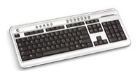 BTC 6300 UltraSlim Multimedia Keyboard, Silver-Black, USB+PS/2