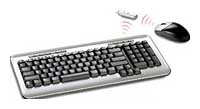 BTC 5545URF Wireless Keyboard + Wireless Optical Mouse, Silver-Black, USB