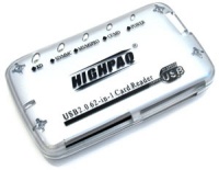 HighPaq R/W 62 in 1 CF1/2, SMC, XD, SDC, MD, MS, MSPRO,MSDUO, Mini SD, External Black Compact USB2.0 retail