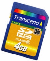Transcend SecureDigital Card 4096Mb SDHC Class 6 retail
