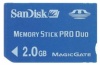 San Disk Memory Stick Pro DUO Card 2048 Mb retail